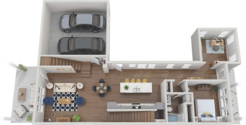 Floor plan for 4 beds, 3 baths, 2608 sqft